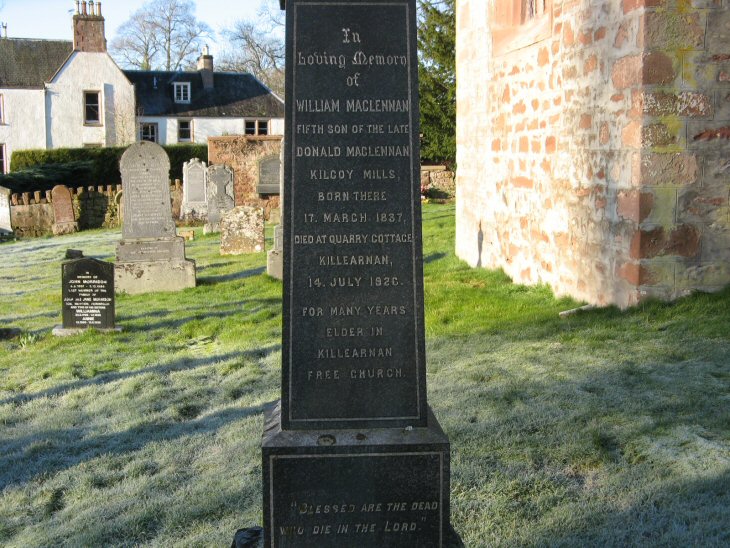 Photo of headstones/William MacLennan d14jul1926 hdstn Killeanan